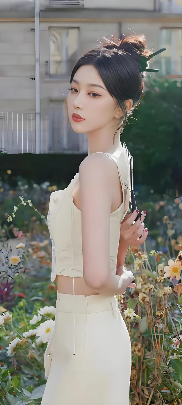 花园光影中的人物写真
